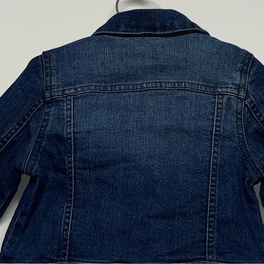 Okie Dokie Girls Size 2T Toddler Snap Button Stretch Denim Blue Jean Jacket